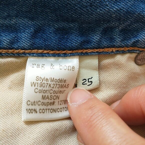 Rag & Bone Denim Jeans Shorts Women 25 Blue Denim Distressed Cut Off Low Rise - Picture 6 of 11